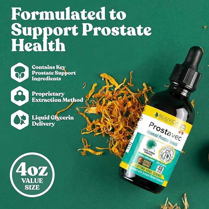 Prostavec Advanced Prostate Support Supplement - Liquid Formula for Faster Absorption with Pygeum, Saw Palmetto, Stinging Nettle + Turmeric & Damiana - Vegan, Non-GMO - 2 fl oz