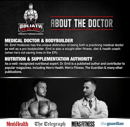 Dr. Emil - L Arginine (3150mg) Highest Capsule Dose - Nitric Oxide Supplement for Vascularity, Endurance and Heart Health (AAKG and HCL) - 90 Tablets