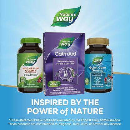 Nature's Way CalmAid, Helps Manage Stress and Tension, Clinically Studied Lavender, Non-Drowsy, 90 Softgels