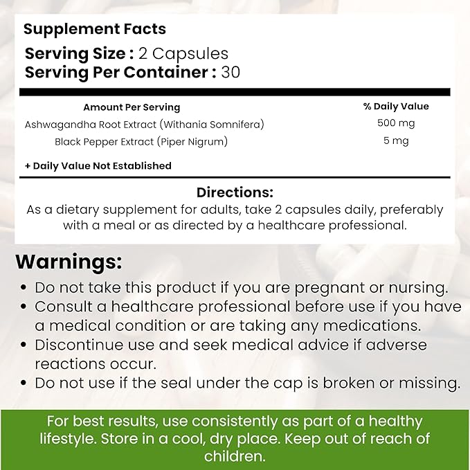 Organic Ashwagandha Capsules 3000mg – Maximum Strength Adaptogen for Stress Relief, Energy & Sleep – 120 Vegan Capsules – With Black Pepper for High Absorption – Non-GMO, GMP Certified