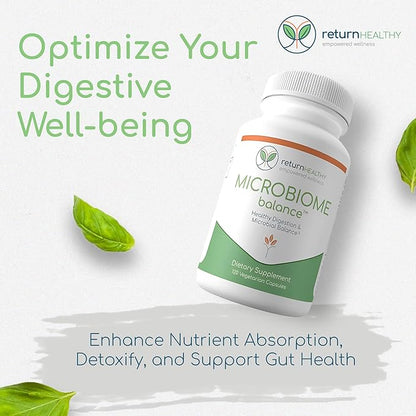 Microbiome Balance, Gut Health Supplements for Women and Men, Digestion Supplement with Monolaurin and Caprylic Acid, All-Natural Detoxification Supplement for Digestive Health, Digestive Boost 120 C