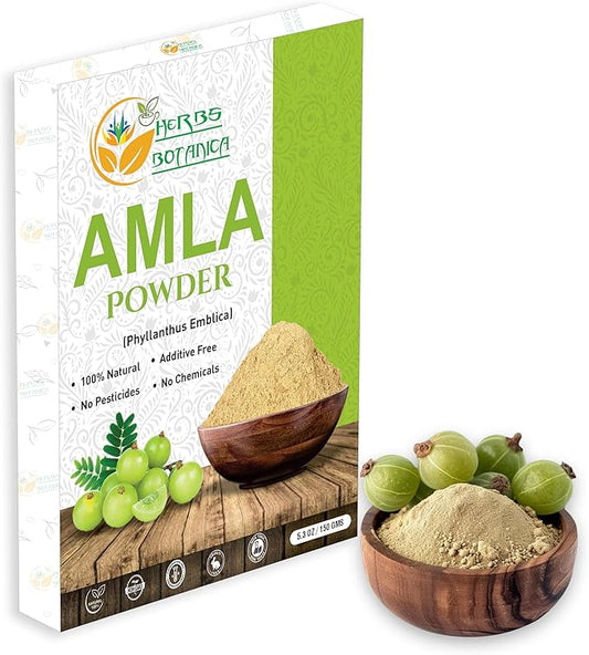 Natural Amla Powder (Indian Gooseberry, Amalaki), Pure Natural Fruit Powder with Vitamin C for Hair Growth & Immune Support, Emblica Officinalis, 5.3 oz / 150 gm