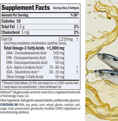 ANDREW LESSMAN Maximum Essential Omega-3 Unflavored, 180 Softgels - Ultra-Pure Omega-3 Fish Oil 1200 mg-High DHA, No Mercury Fish Oil Omega 3 Supplement-Small, Easy to Swallow Fish Oil Capsules