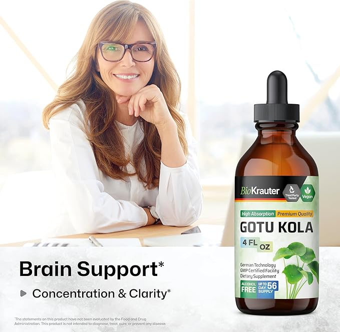 BIO KRAUTER Gotu Kola Tincture 4 Fl. Oz. & Bacopa Tincture 4 Fl. Oz.