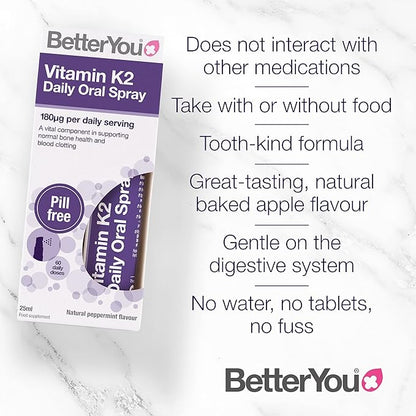 BetterYou Vitamin K2 Daily Oral Spray 25ml