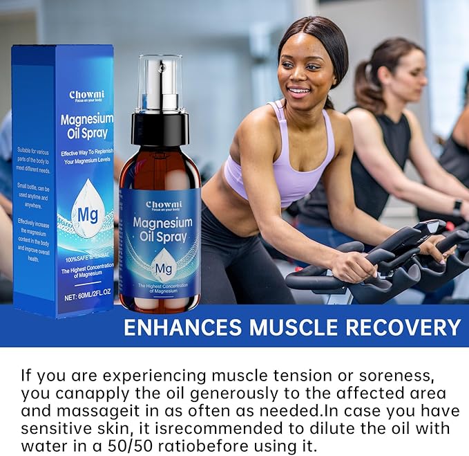Magnesium Oil Spray, 60ml (2 fl oz) Each, Ultra Pure Topical Magnesium Spray for Body and Feet, Fast Absorbing Magnesium Spray for Muscle Relaxation and Overall Health (2)