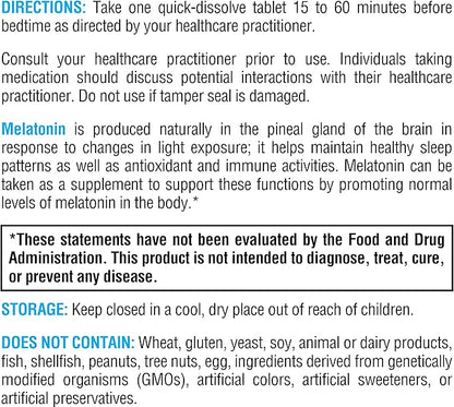 XYMOGEN Melatonin - Peppermint Lozenges - 3mg Melatonin Supplement for Nighttime, Antioxidant + Immune Support (120 Quick-Dissolve Tablets)