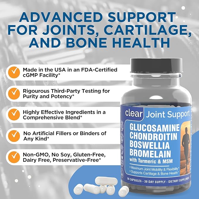Joint Supplements for Women – Glucosamine Chondroitin MSM Turmeric Boswellia – Trusted by Women – Boosts Collagen & Cartilage - Joint Flexibility & Mobility – Joint Discomfort Relief - 90 Caps