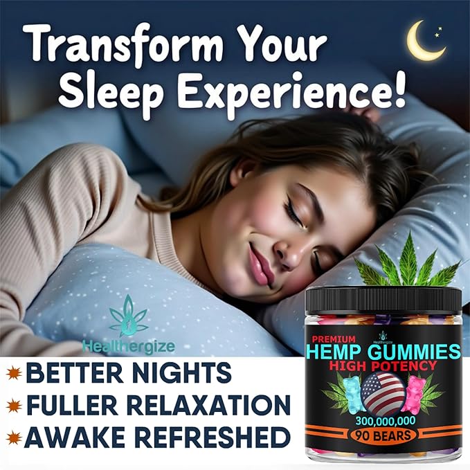 Hemp Gummy Edibles Calm Sleep-Support Peace and Relaxation-High Strength, Tasty Fruity Flavors-Made in USA