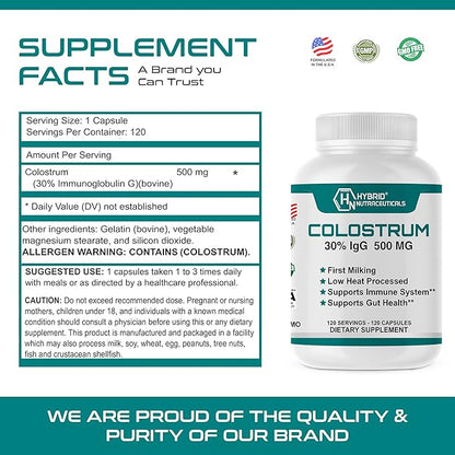 Hybrid Nutraceuticals Optimum Health with Immune Support: Liquid Multivitamin Capsules and Colostrum Capsules