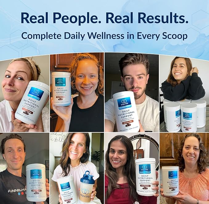 Equilife Daily Nutritional Support, All-in-one Multivitamin Meal Replacement, Pure Chocolate Flavor, with 15g Plant Protein, Supports Energy, Mood, Gut, and Skin Health (14 Servings Tub)