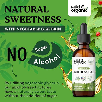 Wild & Organic Goldenseal Tincture 2 fl oz & Cats Claw Tincture 4 fl oz