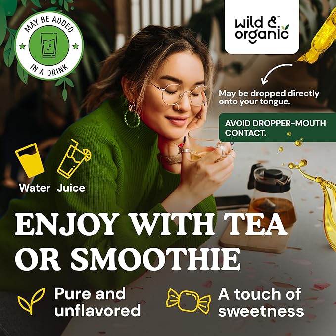 Wild & Organic Arjuna Bark Tincture - Overall Well-Being Supplement - Alcohol-Free Liquid Drops - Terminalia Arjuna Bark Extract - No Sugar & Additives, Non-GMO - 4 fl oz