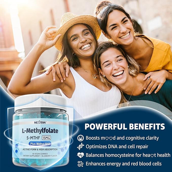 Omega 3, L-MethylFolate 15mg & Methyl B12 Gummies, 3 Pack