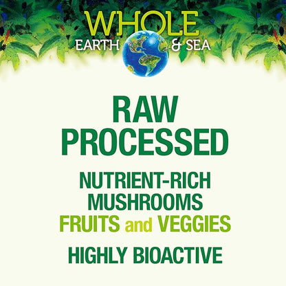 Natural Factors Whole Earth & Sea, Super Mushroom, Whole Food Supplement, Vegan, 30 Vegetarian Capsules