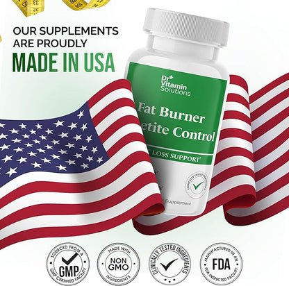 Dr. Vitamin Fat Burner & Appetite Control Weight Loss Supplements for Women & Men - Metabolism Booster w/L-Carnitine, CLA, Chromium - Appetite Suppressant for Weight Loss - 60 Belly Fat Diet Pills