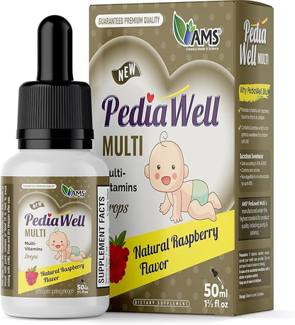 America Medic & Science PediaWell Multi (50 mL) | Baby Vitamin Supplement with Vitamin C | Enhanced Immune Support for Kids | Toddler Multivitamin Drops for Boosting Physical and Mental Growth