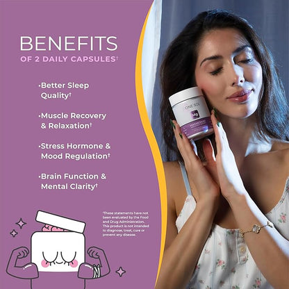 One Sol Magnesium, 1378 mg Dual Source Magnesium Bisglycinate for Sleep, Relaxation and Full Body Recovery | High Absorption | Vegan, Non-GMO, Gluten & Soy-Free | Made in USA, 60 Capsules