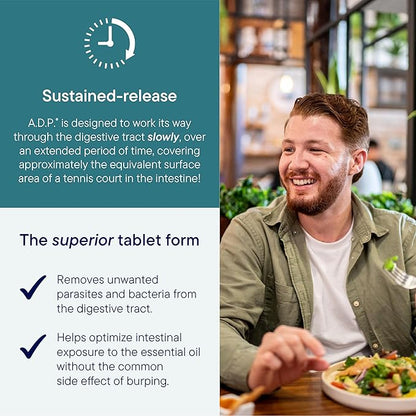 Biotics Research A.D.P.- Emulsified Oil of Oregano -Patented Formula, Wild Oregano Oil 50mg/S- Highly Concentrated Carvacrol - Sustained Release for High Absorption, GI Health –120 Tablets