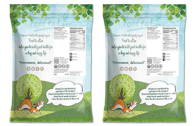 Food to Live Organic Algae Powder Mix, 16 Pounds – Spirulina and Chlorella 50/50 Blend, Non-GMO, Rich in Chlorophyll, Raw, Pure, Vegan Superfood, Bulk, Great for Smoothies, Good Source of Protein