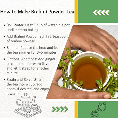 Brahmi Powder Bacopa Powder Centella Asiatica Ayurvedic Herb, Natural Hair Care, Promotes Hair Growth | 5.5 oz (150 GMS)