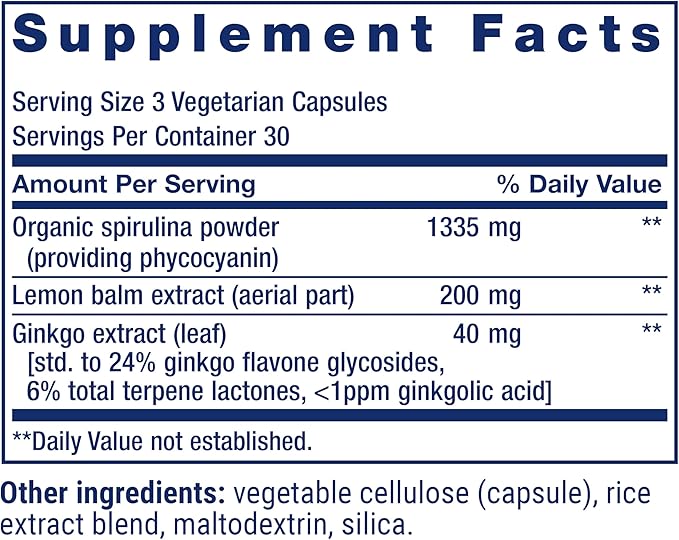 Life Extension X-R Shield, spirulina, Lemon Balm, Ginkgo biloba, Supports Cellular Integrity & DNA Health, Encourages Healthy Immune Response, Gluten-Free, Non-GMO, Vegetarian, 90 Capsules