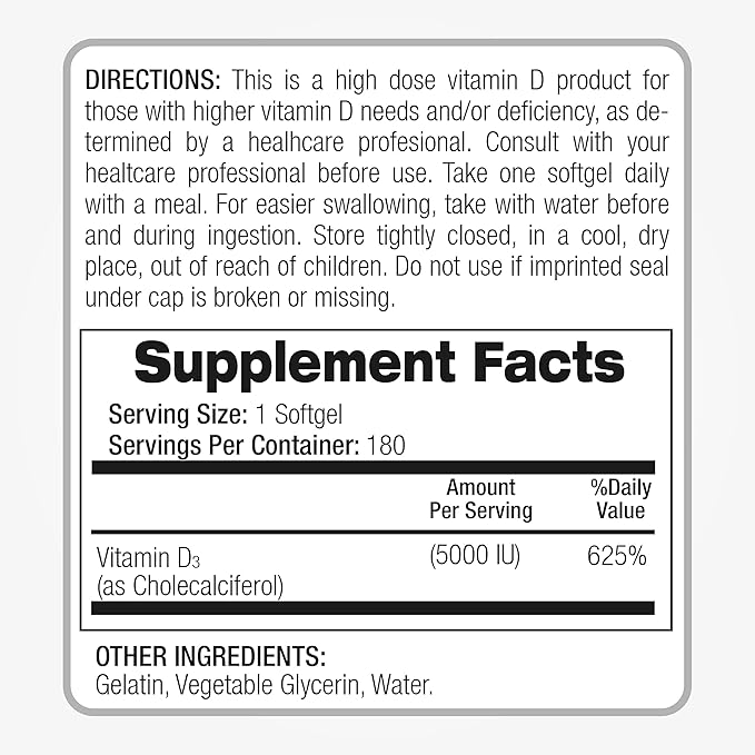 FITO MEDIC'S Lab - Vitamin d - 5000 IU of - Vitamin d3-360 Softgels - Vitamin d3 5000 iu - for Bone, Teeth, Muscle and Immune Health Support, Ultra high Absorption, vitamina d3.