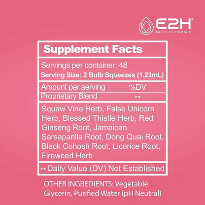 E2H All Natural Women's Wellness, Hormone Balance and PMS Relief with Black Cohosh, Dong Quai and Licorice Root for Hot Flash Relief (3 Bottles)