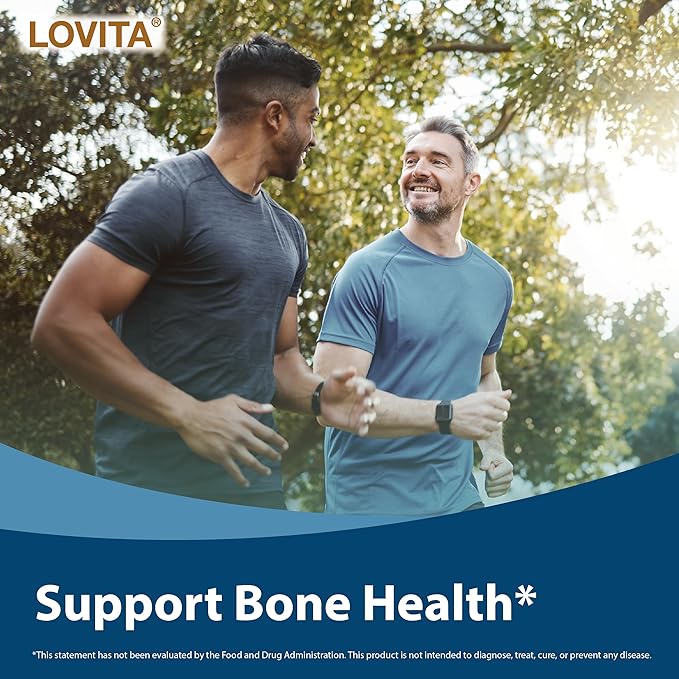 Lovita Calcium 800 mg, Highly Absorbable Bone Support with Magnesium, Vitamin D3 & K2 | Plus Zinc, Copper & Manganese, 120 Vegan Tablets
