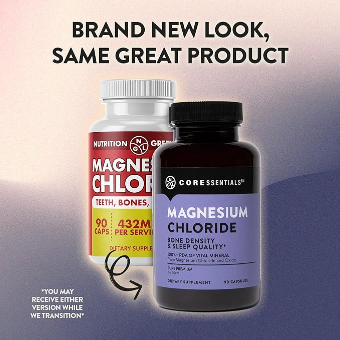 NGL Magnesium Chloride 432 mg- Cloruro de Magnesio - Digestive Health, Bone Health, Relaxation, Hydration - 90 Count 30 Day SUpply