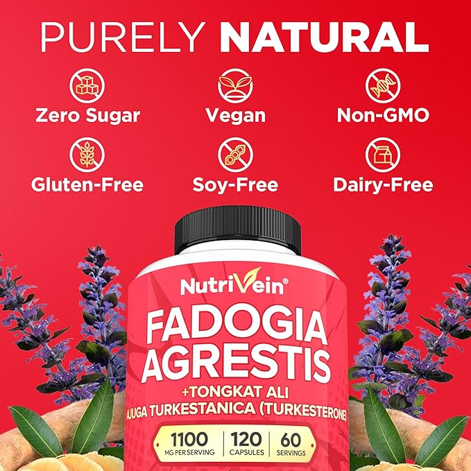 Nutrivein Premium Zinc Picolinate & Fadogia Agrestis and Tongkat Ali Supplement Bundle: Tongkat Ali Fadogia Agrestis & Zinc Picolinate Supplements for Fitness, Vitality, and Overall Wellness