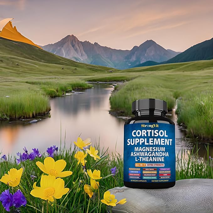 Cortisol Supplements for Women and Men with Magnesium, Ashwagandha & L-Theanine. High Cortisol Reducer, Manager, Detox, Lower and Control. Sleep Support & Stress Relief, USA