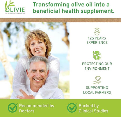 Organic Olive Leaf Extract Supplement for Women and Men by OLIVIE | DermaPsoria Supplement for Psoriasis, Eczema, Hyperpigmentation | Olive Oil Capsules | Antioxidant Polyphenols | 80 Vegetal Capsules