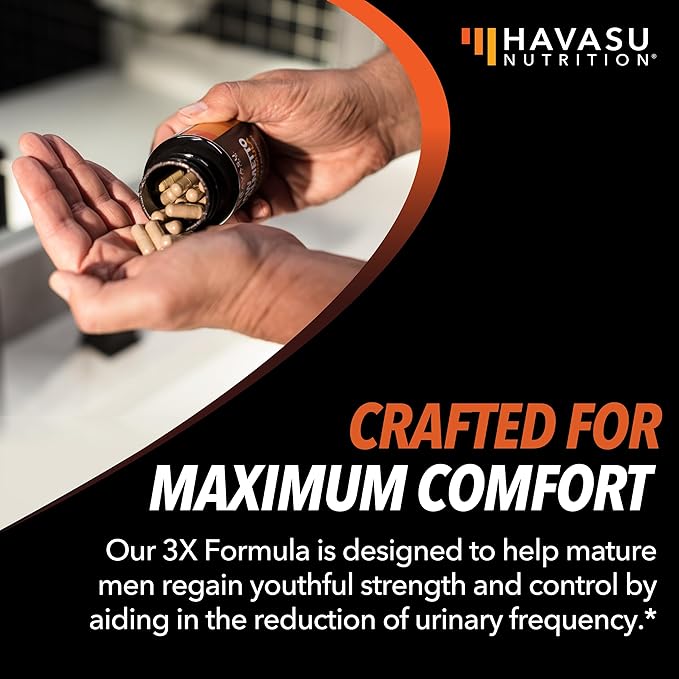 Saw Palmetto Supplement with Stinging Nettle and Pumpkin Seed Extract - Advanced 3X Formula - DHT Blocker Urinary Health and Prostate Support for Mens Health - Vegan, Non-GMO Capsules - 2 Month Supply