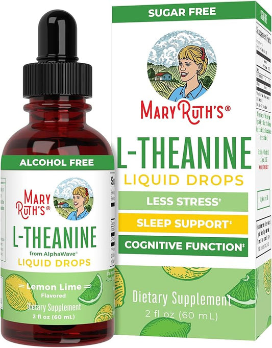MaryRuth's L Theanine 200mg Liquid Drops | Mood Support for Adults & Kids | Focus Supplement | Natural Sleep Support | Vegan | Non-GMO | Gluten Free | 30 Servings