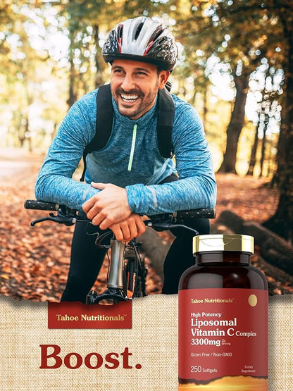 Tahoe Nutritionals Liposomal Vitamin C Complex | 3300mg | 250 Softgels | High Potency | Non-GMO, Gluten Free Supplement