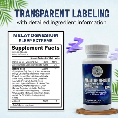 17 in 1 Capsules Melatonin Natural Sleep Aid for Adults. Magnesium for Sleep Support - Drug-Free, Non-Habit Forming, Vegan Capsules. Sleep Supplement