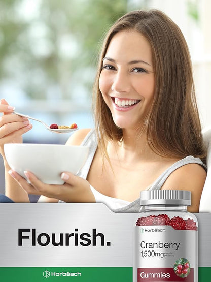 Horbäach Cranberry Gummies | 70 Count | Vegan, Non-GMO, and Gluten Free Supplement | High Potency Extract Formula