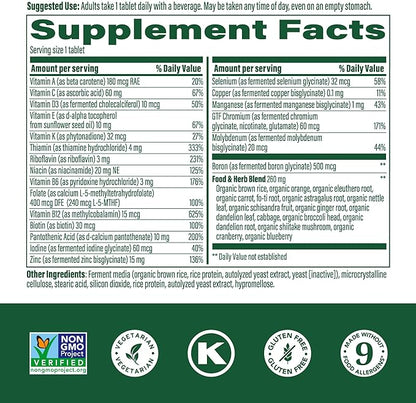 MegaFood One Daily Mens Multivitamins - Multivitamin for Men - Vitamin C, Vitamin D3 & Vitamin B12 - Muscle, Energy Metabolism & Immune Support - Vegetarian, Gluten Free - 60 Tablets, 60 Servings