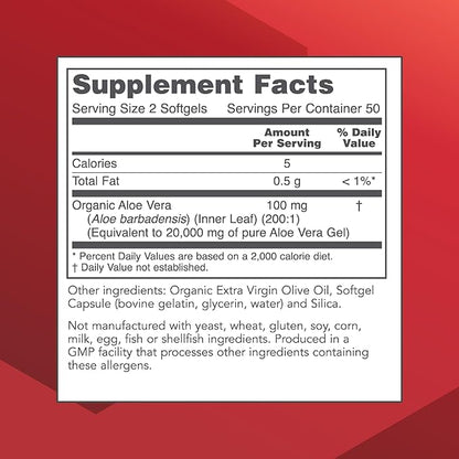 Protocol Aloe Vera Gels - Digestive Supplement* - with GAGs - Naturally Occurring Vitamins and Amino Acids - Non-GMO & Halal - 100 Softgels