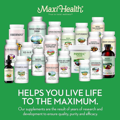 Maxi Health Liposomal Vitamin C 1000mg Tablets with Digestive Blend, Highly Absorbable High Dose VitaminC, Non GMO Kosher Vegetarian Doctor-Formulated Immune Support Supplement (90 Count)