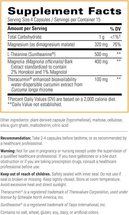 Integrative Therapeutics Pro-Som - Melatonin-Free Sleep Support* with L-Theanine, Magnesium, Magnolia Bark & Curcumin Extract - Helps Reduce Waking After Sleep Onset* - 60 Capsules