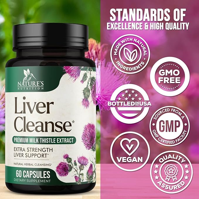 Liver Cleanse Detox & Repair Supplement – 21 Herb Formula with Milk Thistle, Dandelion, Artichoke, Chicory Root & Beet – Natural Liver Support for Detox & Wellness – Non-GMO, Vegan – 60 Capsules