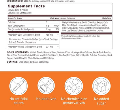 Umeken Duo Action, Infused with MSM + BCAA Herbal Formula, Chondroitin & Glucosamine Nutritional Supplements, Every Box Contains 60 Packets, Pack of 1, 1 Month Supply