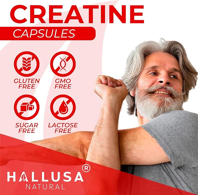 Creatina Monohidratada - Resistencia Muscular - Recuperación Muscular - Masa Muscular - Suplemento para ejercicio - CREATINA 60 CAPSULAS 1000 MG