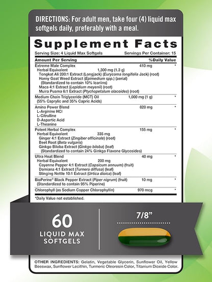 Nature's Truth Libido Supplement for Men | 60 Softgels | Non-GMO & Gluten Free Pills
