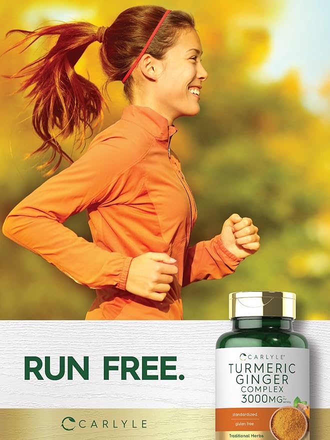 Carlyle Turmeric and Ginger Supplement 3000 mg | 120 Softgel Capsules | Turmeric Curcumin Complex | with Black Pepper Extract | Non-GMO, Gluten Free