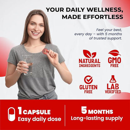 Cayenne Pepper 7 in 1 - - with Ginger, Turmeric, Cinnamon, Black Pepper - Promotes Digestive System Function (150-day Supply (Pack of 1))