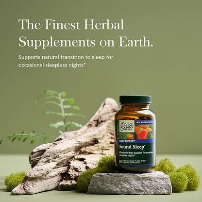 Gaia Herbs Sound Sleep - Natural Sleep Support to Promote Calm & Relaxation - with Valerian Root, Passionflower & More - 120 Vegan Liquid Phyto-Capsules (40-Day Supply)