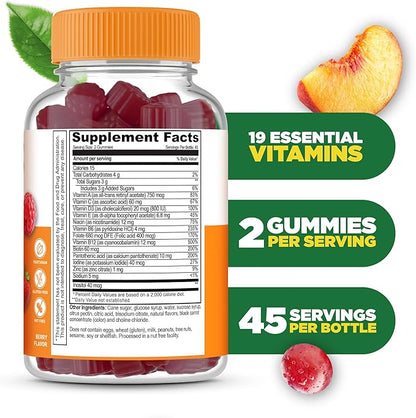 Lifeable Multivitamin for Men Gummies | VIT A, C, D, E, B1, B2, Niacin, B5, B6, Folate, B12, Biotin, Iodine, Zinc, Chromium, Ginseng, Lycopene, Inositol | Mens Multivitamins Gummies | 90 Gummies